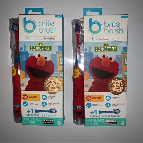 Brite Brush Bath, Skin & Hair Brite Brush Lot Of 2 Sesame Street